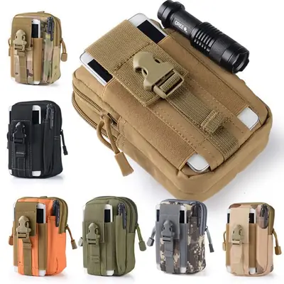 Military Tactical Waist Bag Black Waterproof Mobile Carry