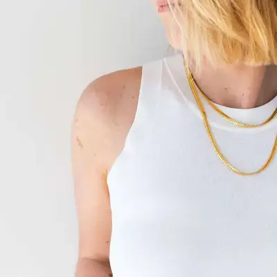 Flat snake chain kendou same style flat snake bone chain necklace choker titanium steel gold plated