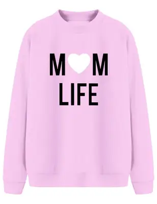 Pink Mom Life Crewneck Sweatshirt for Women