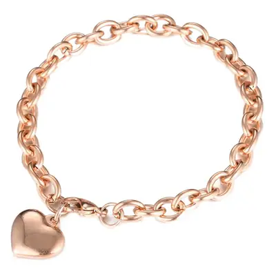 Glossy Gold Chain Heart Bracelet for Women