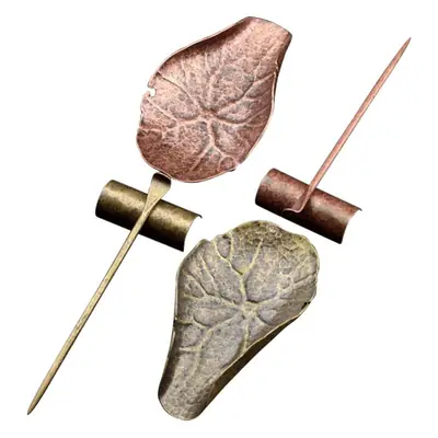 Copper Lotus Leaf Tea Spoon Set Three Piece Zen Home