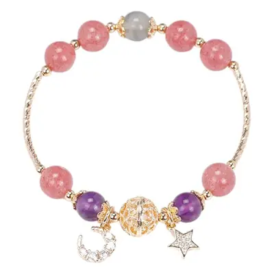 Badu Crystal Bracelet with Strawberry & Moonlight Design