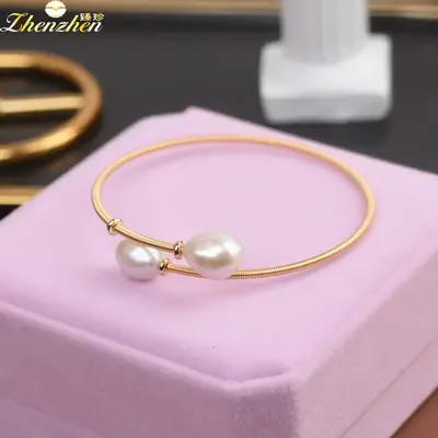 Vintage Pearl Bracelet for Women Adjustable Gold