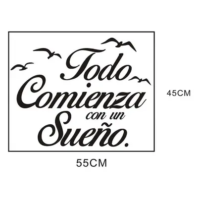 Cross-Border Spanish Wall Stickers Todocomienza con el Sueño