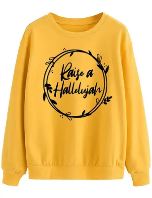 Raise a Hallelujah Round Neck Sweater Black