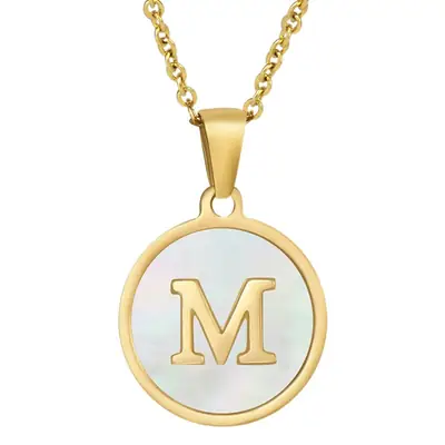 Gold Crossed S Necklace for Women with 26 English Letters