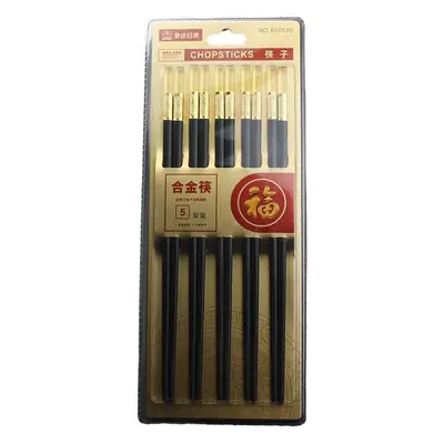 JINDA RIUS Alloy Chopsticks 5 Pair Non-Slip Thermal Insulation Easy to Clean