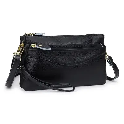 Women's First-Layer Cowhide Clutch Bag Multi-Compartment Small