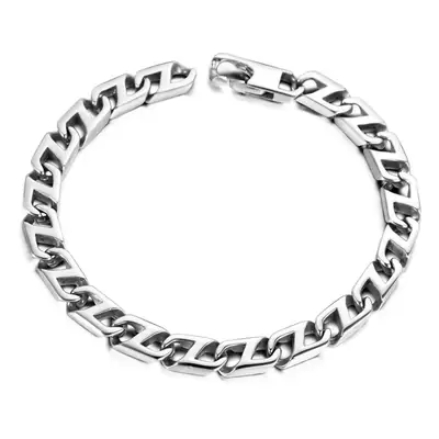 Titanium Steel Hipster Punk Bracelet Silver
