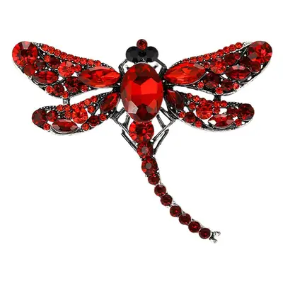 Dragonfly Brooch with Crystal Accents for Women