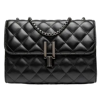 Black Rhomboid Chain Crossbody Bag for Women