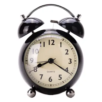 Quartz Alarm Clock White Retro Bell Design