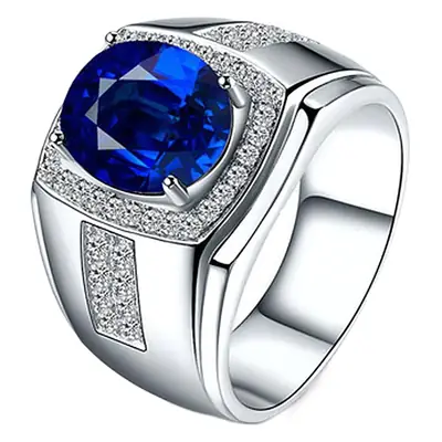 Luxury Rose Gold Sapphire Ring with Crystal Clasp