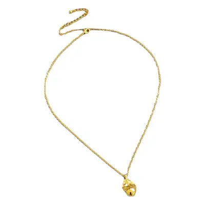 Golden Brass Pendant Necklace with Freshwater Pearl Design