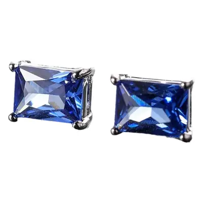 Korean Style Four Prong Colored Zircon Earrings