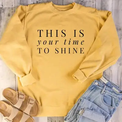 Green Printed Round Neck Sweater for Women