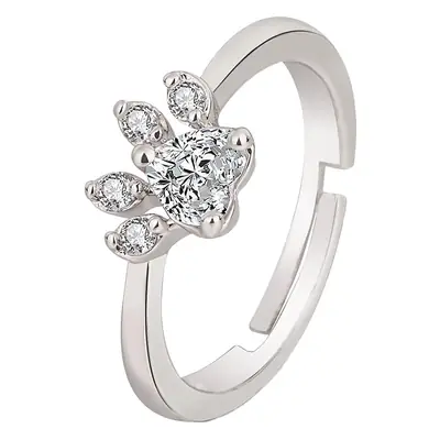 Platinum Zircon Claw Bracelet Set for Women