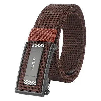 Men's Nylon Belt Automatic Buckle Business Casual Gold