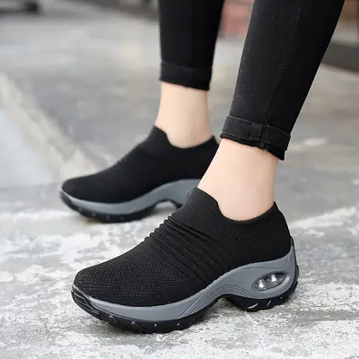 Women's Sparkly Heel Travel Hiking Shoes with Air Cushion