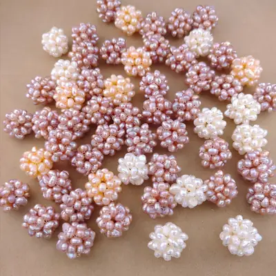 Wholesale Handwoven Pearl Ball Earrings for Women