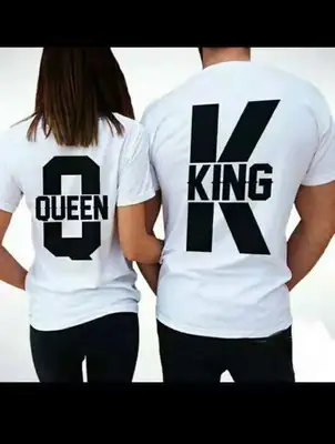 Queen King Back Print T-Shirt White Short Sleeve