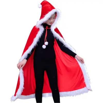 Santa Cape Cape Adult Female Hooded Velvet Golden