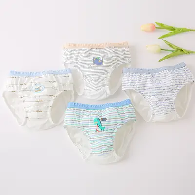 Children's Cotton Cartoon Underwear 4 Pcs Single Sided