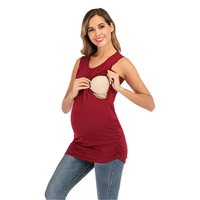 Maternity Round Neck Vests Solid Color New Design