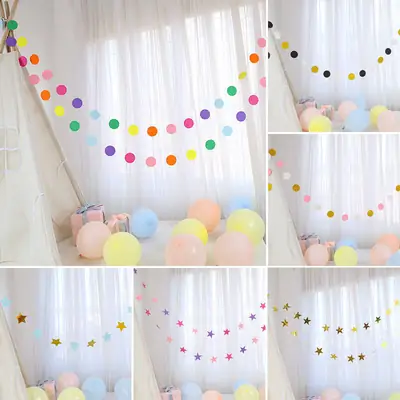 Five-Pointed Star Hair Ball String Decoration for Kids Room