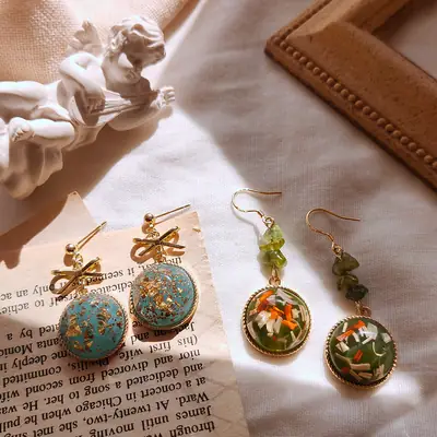 Natural Stone Wizard of Oz Earrings for Women