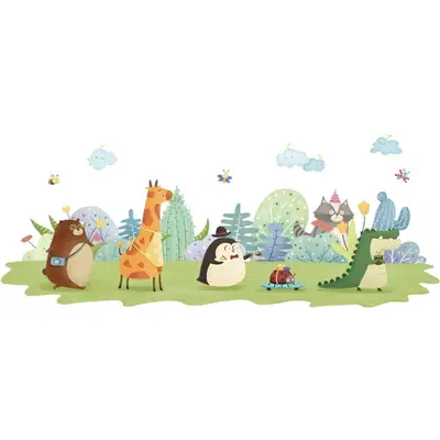Cartoon Animal Wall Stickers for Kids Room Decor