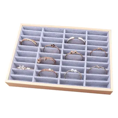Ice Gray Velvet Jewelry Display Tray for Gold & Silver Bracelets