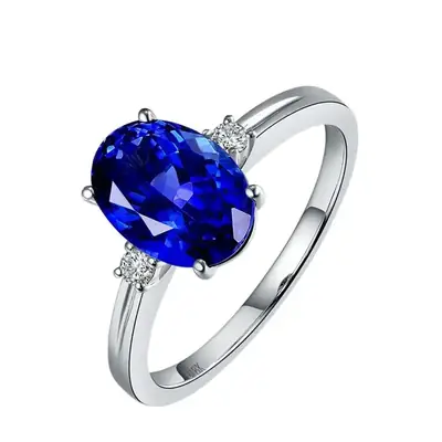 Egg-shaped Pink Sapphire Ring with Silver Plated Band
