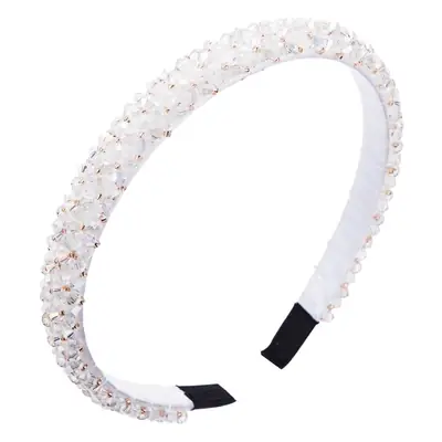 Women Korean Hair Hoop White Beaded Fine Edge Wash