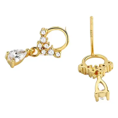 925 Sterling Silver French Entry Water Flower Earrings for Women