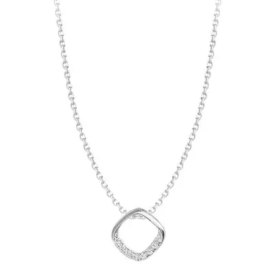 Simple Diamond Necklace for Women Geometric Square Clavicle