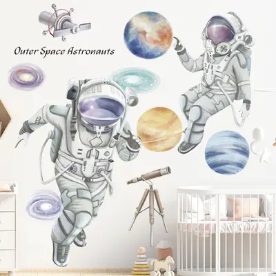 Cosmic Space Astronaut Wall Sticker for Kids Room Decoration