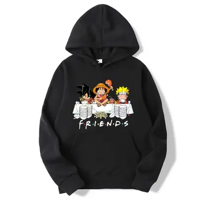 Naruto Friends Hoodie Gray Casual Wear