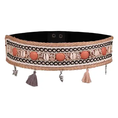 New Ethnic Beaded Hemp Rope Waist Belt with Tassel