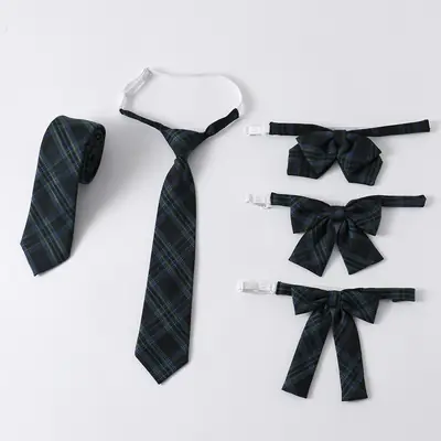 Dark Green Plaid Bow Tie for Men