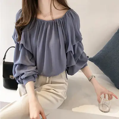 Summer Off-Shoulder Chiffon Shirt for Women