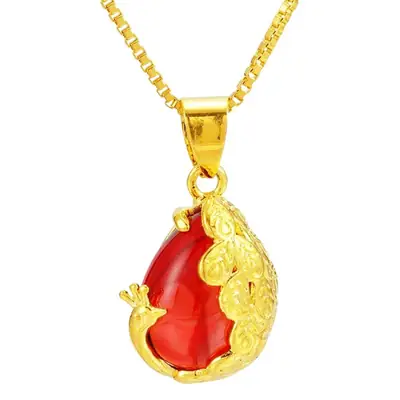 Green Peacock Pendant Gold Plated Women's Jewelry