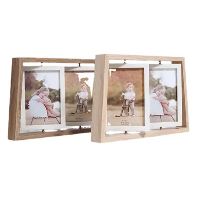 Nordic Wooden Photo Frame 6" Double Sided Rotating