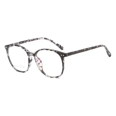 Men's Black Round Glasses Myopia Frame Flat Mirror