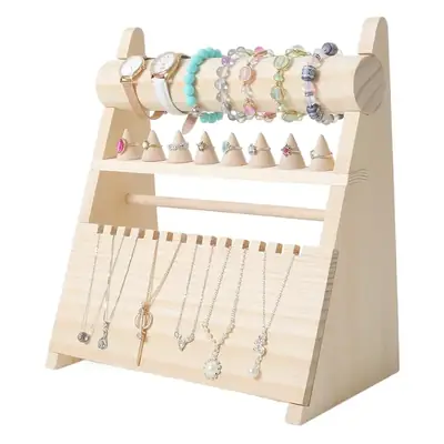 Solid Wood Jewelry Rack with 144 Hooks
