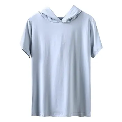Women Hooded T-Shirt Black Casual Short Sleeve Korean Style
