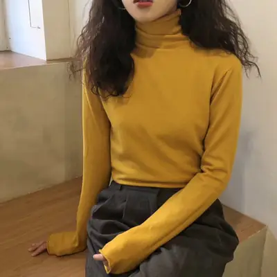 Women Grey Turtleneck Long Sleeve Western Wear 2022