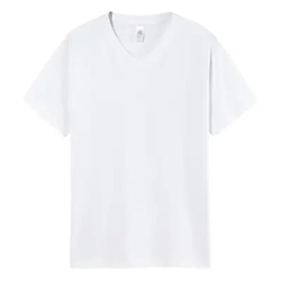 Men V-Neck Pure Cotton T-Shirt 200g Grey