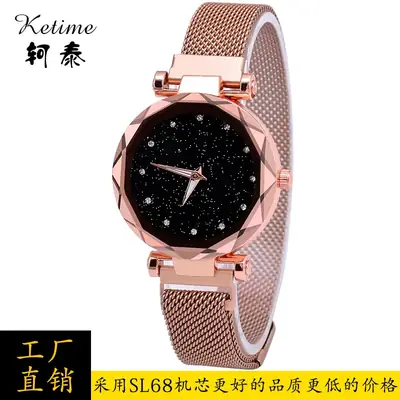 Blue Magnet Iron Quartz Ladies Watch with Star Face