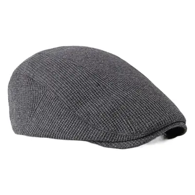 Men's Velvet Beret Winter Warm Cap Black